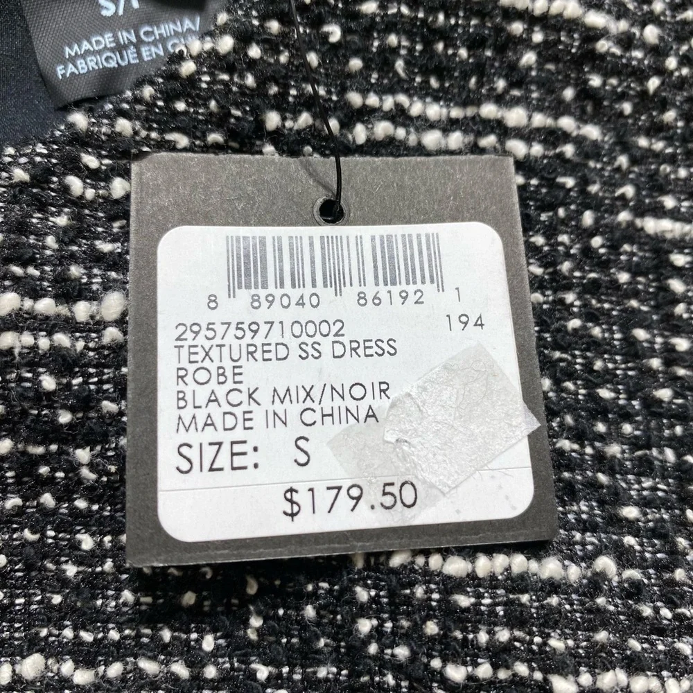 Club Monaco Womens‎ Textured Short Sleeve Lined Dress Size Small Black Mix